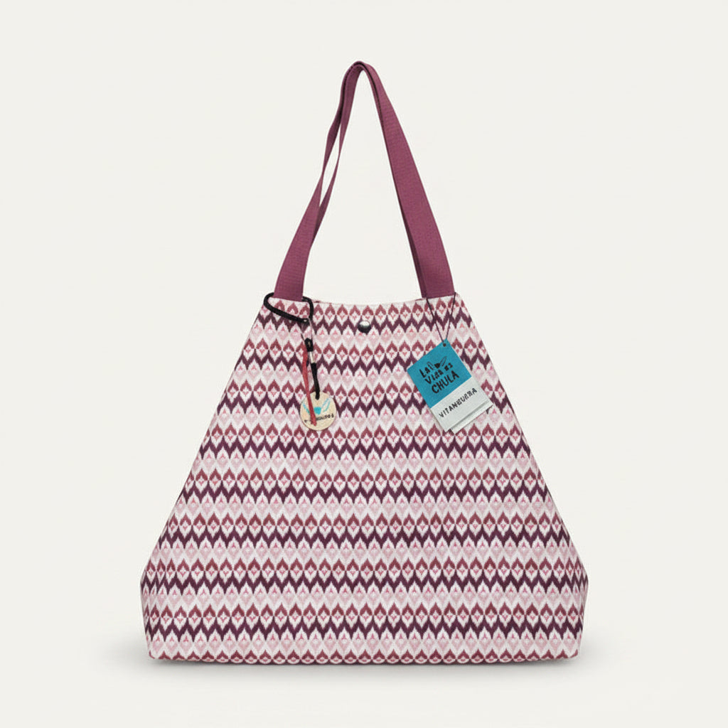 Bolso shopper grande Alda Geométrico tonos teja