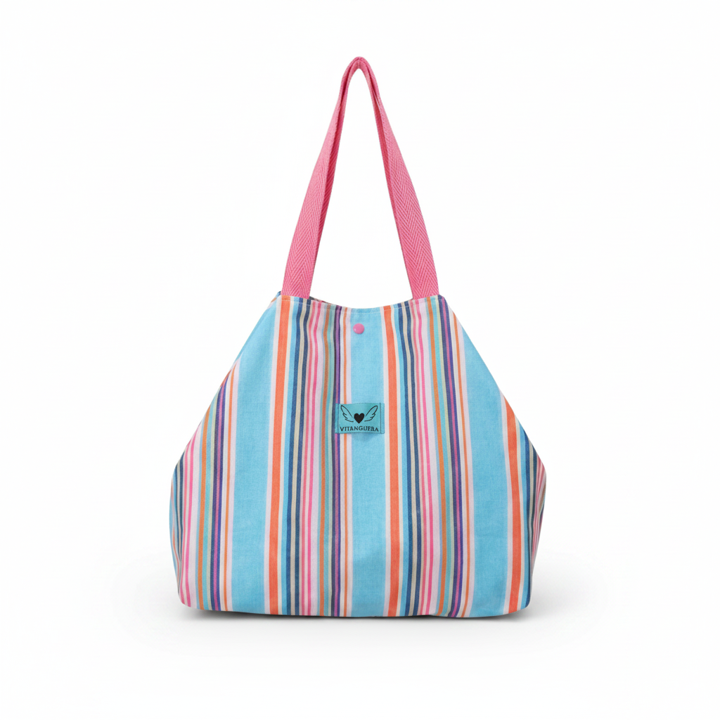 Bolso shopper grande Alda Rayas multicolor