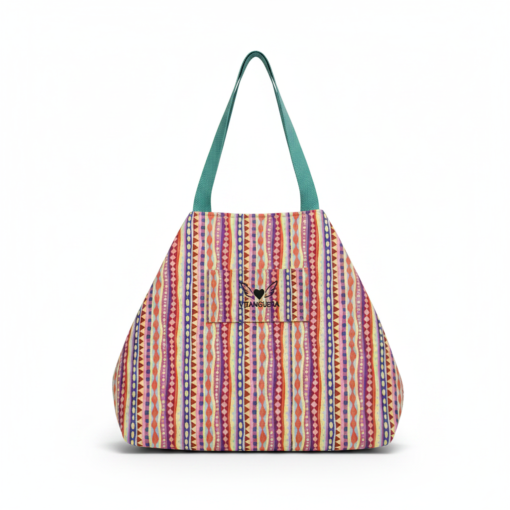 Bolso shopper grande Alda Geométrico multicolor