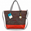 Bolso Alma «Rústico multicolor negro y polipiel lisa teja»
