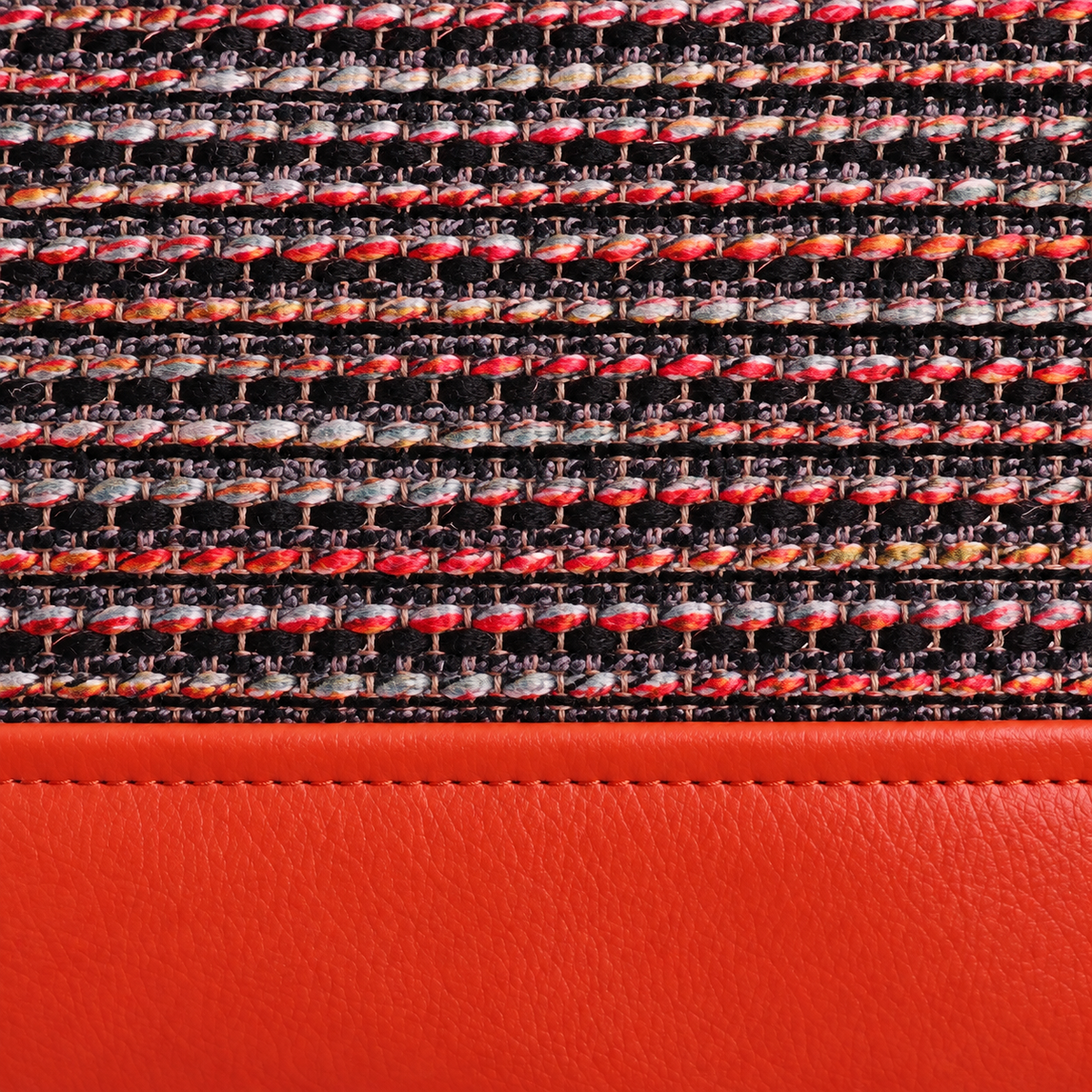 Bolso Alma «Rústico multicolor negro y polipiel lisa teja»
