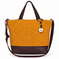 Bolso Alma «Borreguito ocre y polipiel lisa chocolate»