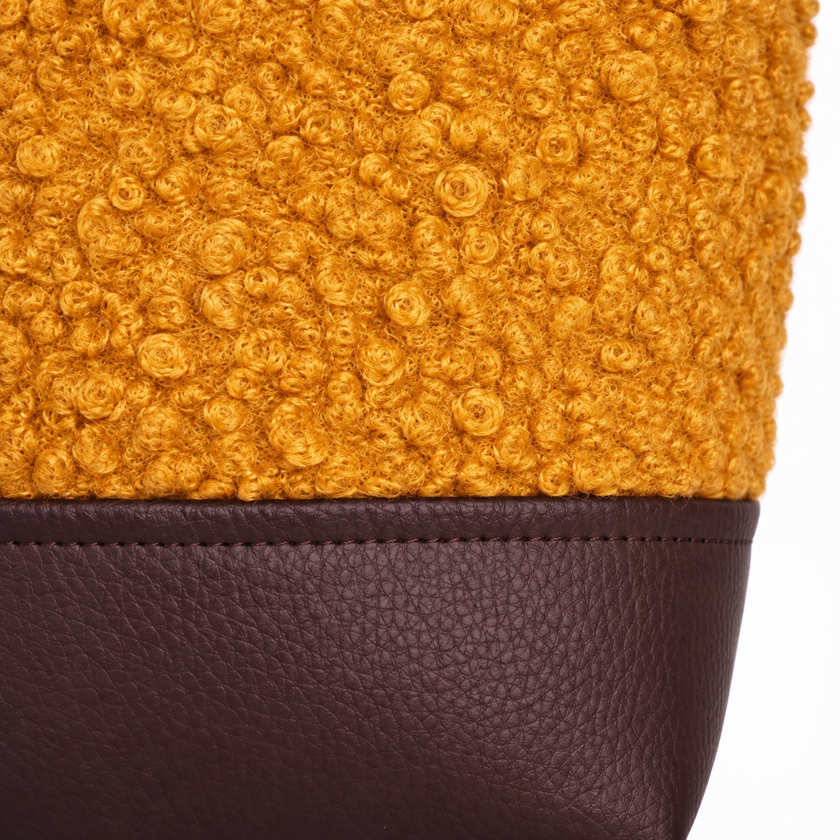 Bolso Alma «Borreguito ocre y polipiel lisa chocolate»