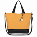 Bolso Alma «Paño liso ocre y polipiel lisa negro»