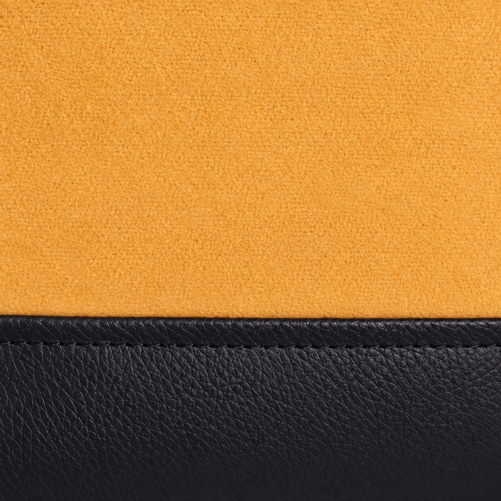 Bolso Alma «Paño liso ocre y polipiel lisa negro»