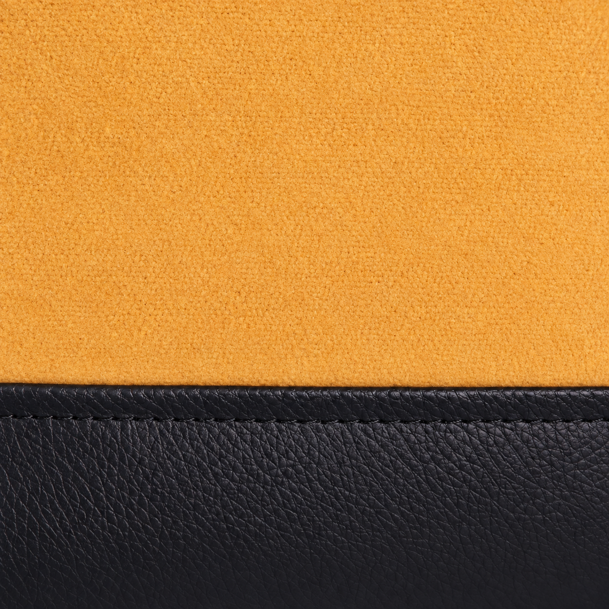 Bolso Alma «Paño liso ocre y polipiel lisa negro»