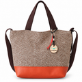 Bolso Alma «Bitono arena y polipiel lisa teja»