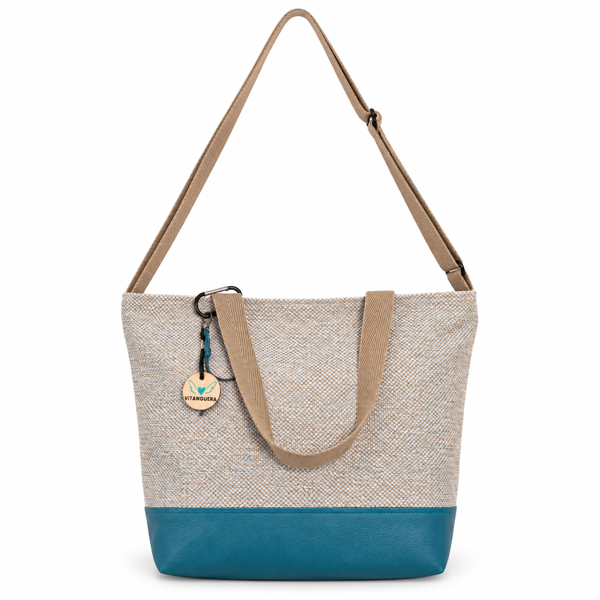 Bolso Alma «Bitono Sky y polipiel lisa océano»