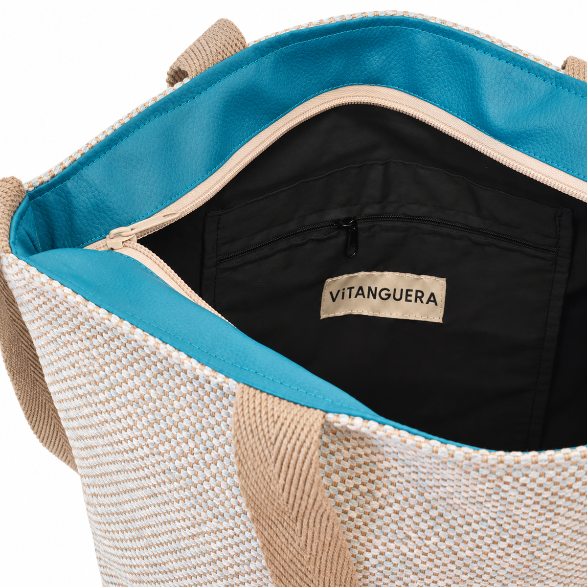 Bolso Alma «Bitono Sky y polipiel lisa océano»