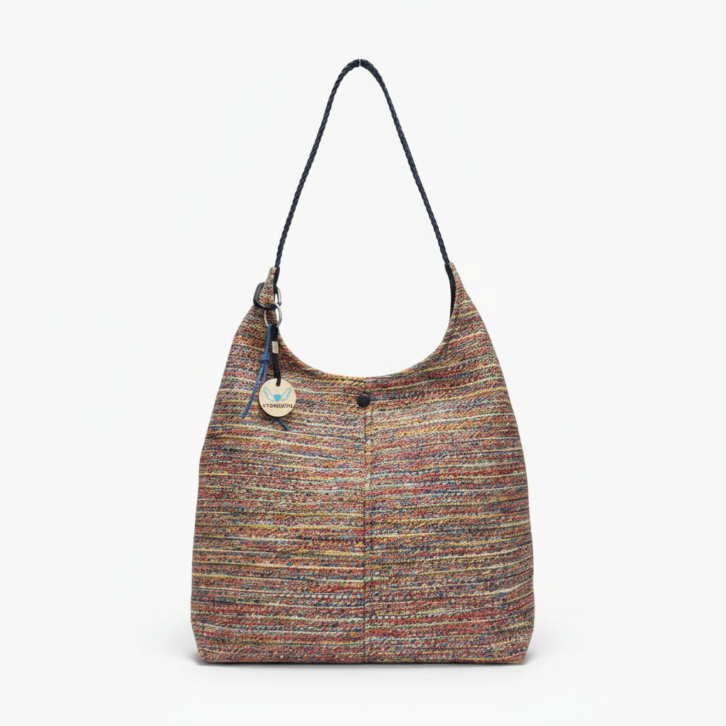 Bolso de hombro Ina Jacquard rústico multicolor oro