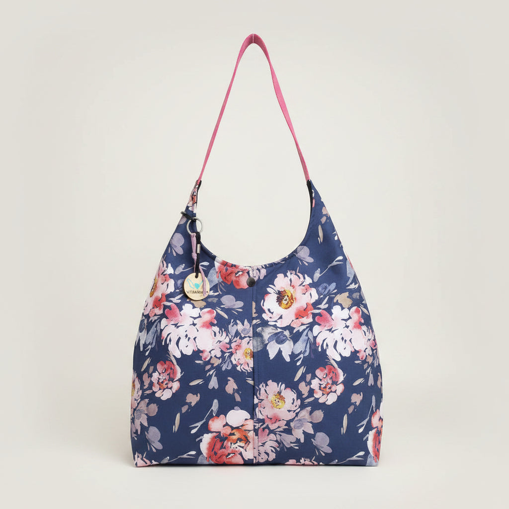 Bolso de hombro Ina Neopreno floral fondo azul