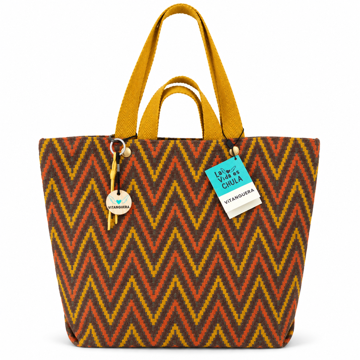 Shopper bag Noa «Gobelino zig zag ocre»