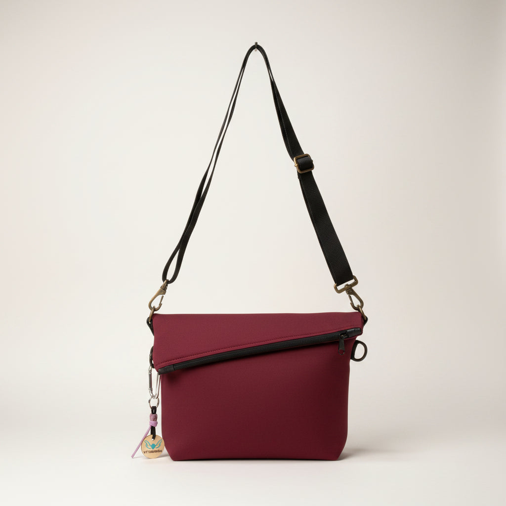 Bolso bandolera Thais Neopreno granate