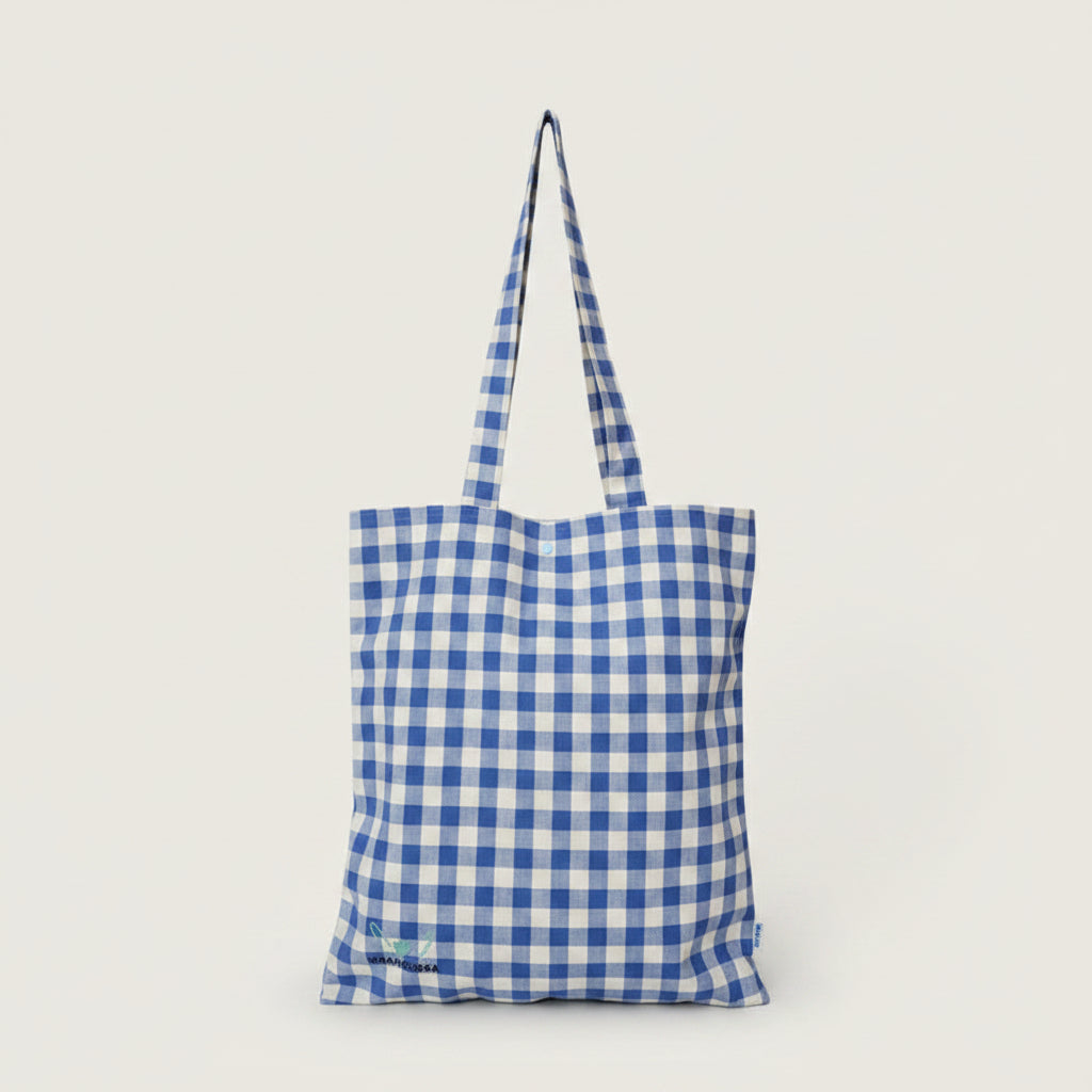 Tote bag Vichy Cuadro vichy azul