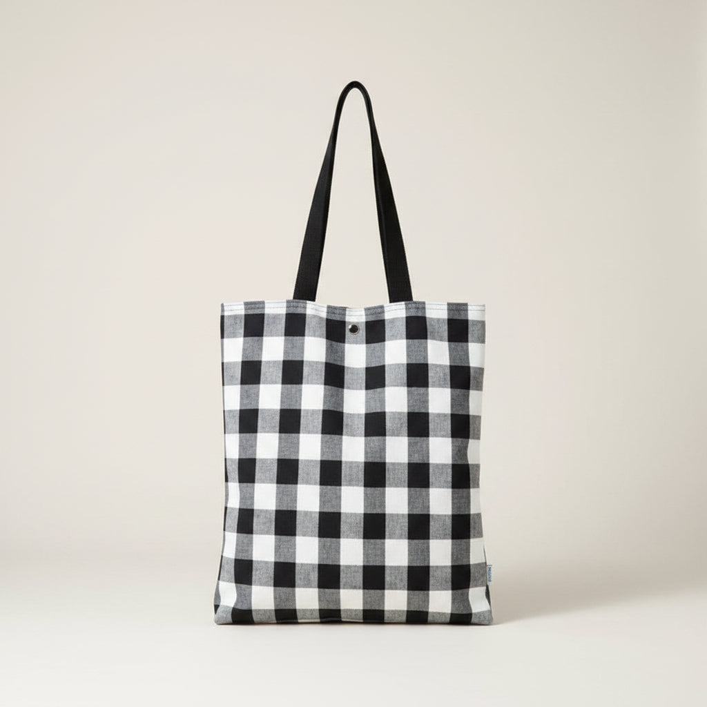 Tote bag Vichy Cuadro vichy negro