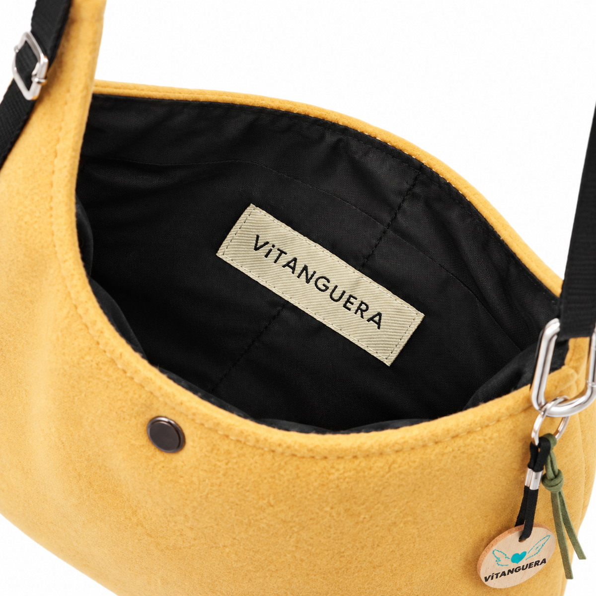 Bolso bandolera Thea «Paño liso ocre»