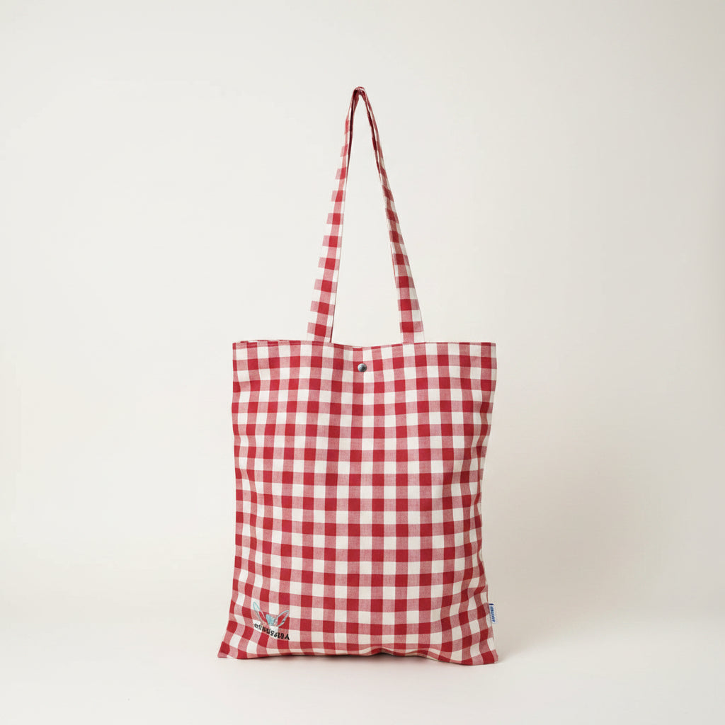 Tote bag Vichy Cuadro vichy rojo