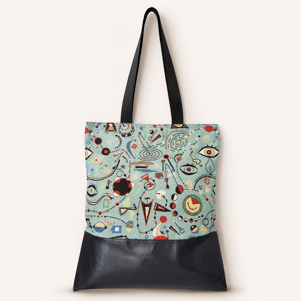 Bolsa Tote Básica TIERRA Pintor Surrealista Piel Vegana Negra