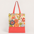 Bolsa Tote Básica TIERRA Flores Rojo Liso