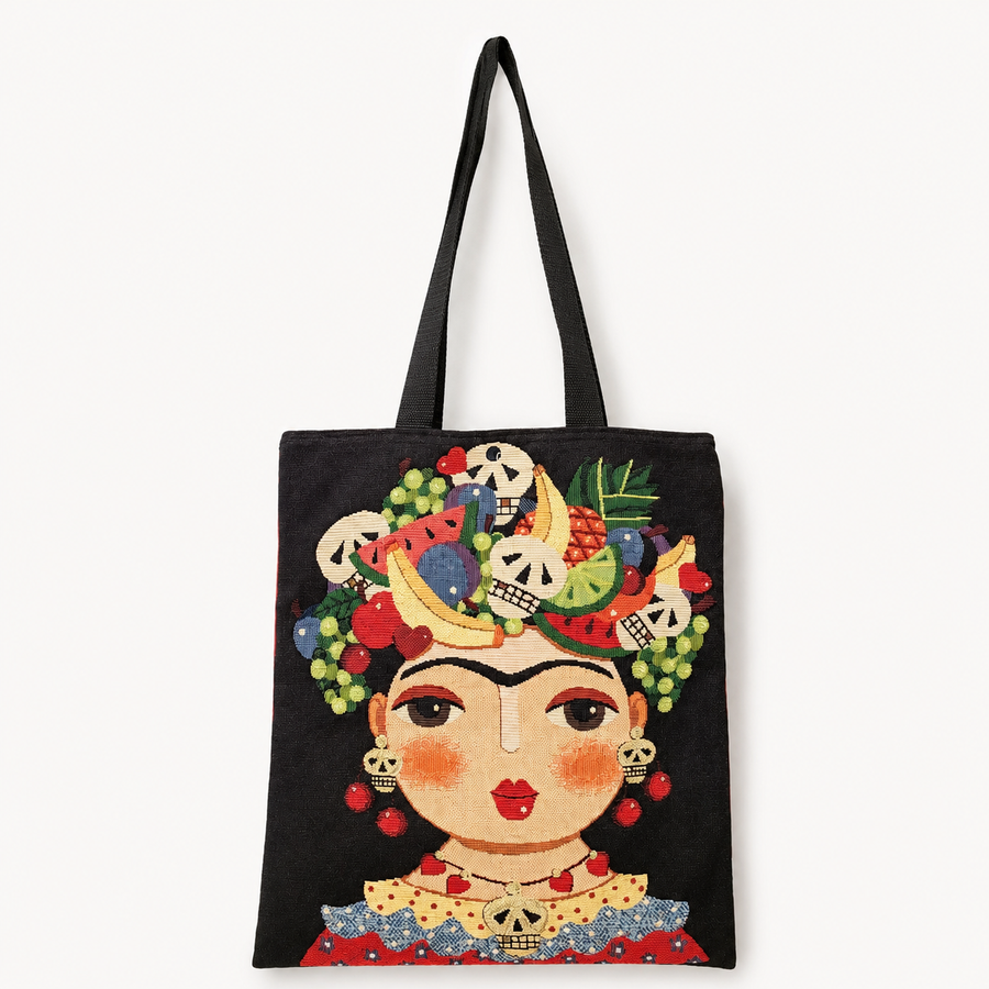 Tote bag TIERRA «Frida en tonos negros» de Vitanguera, vista 1