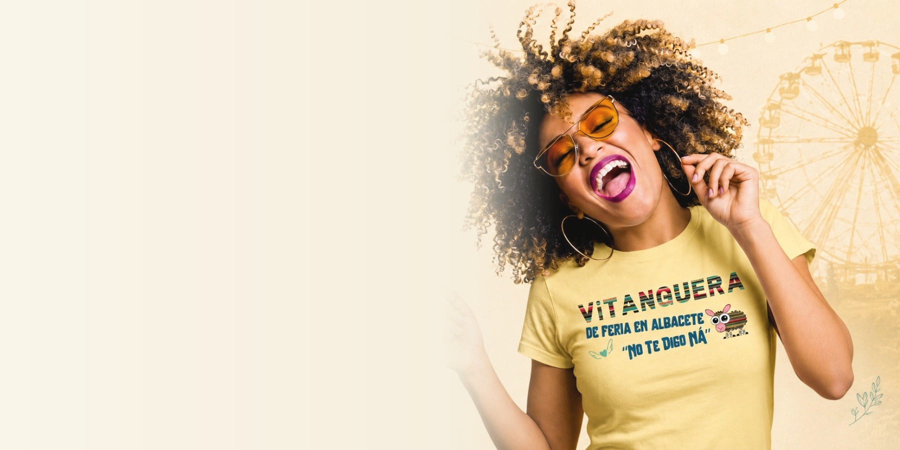 Mujer con camiseta ViTANGUERA de la colección Feria de Albacete 2026