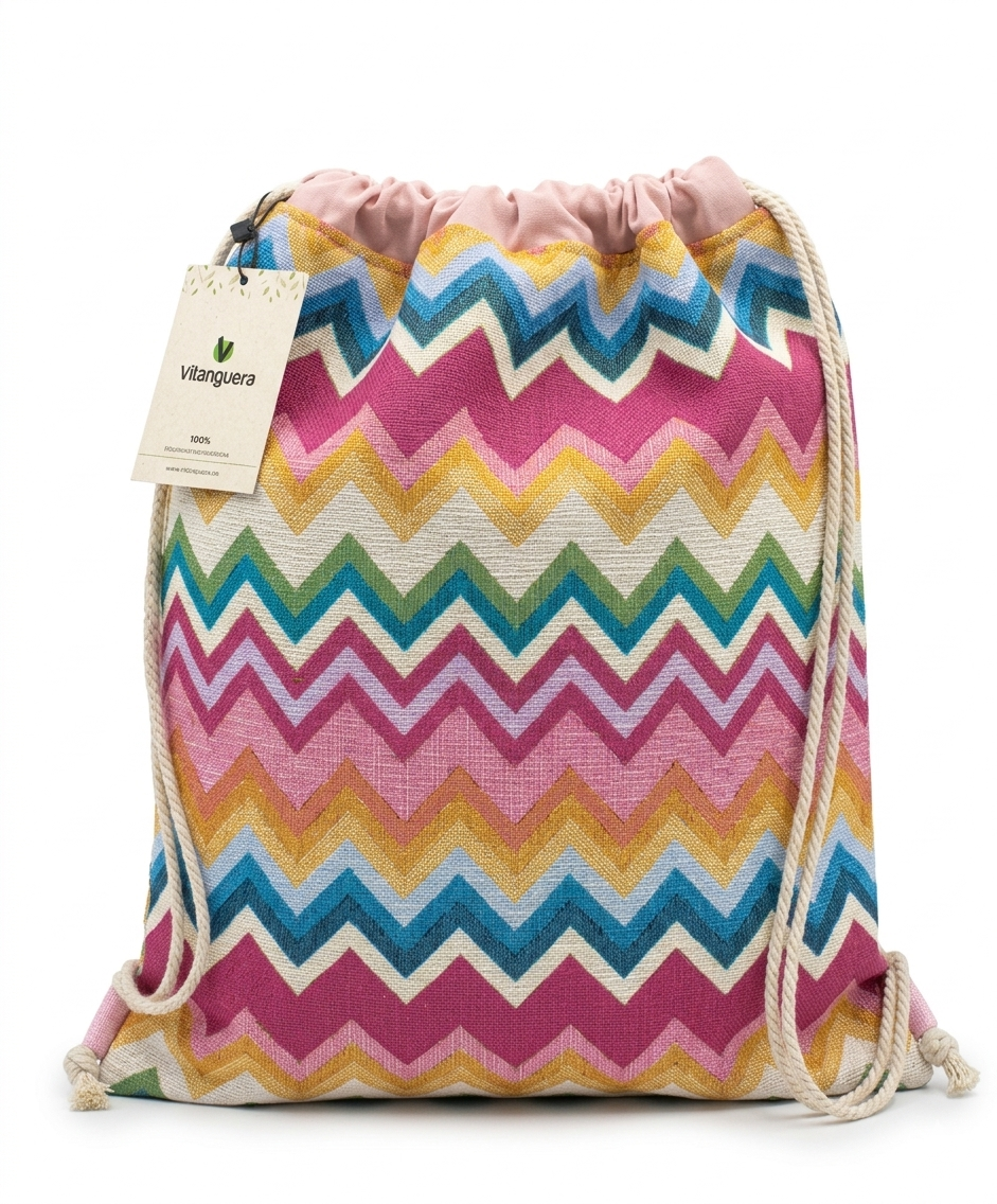 Mochila Saco GIM Zig Zag Ancho Multicolor
