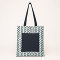 Bolsa Tote Bolsillo LUNA Geométrico V Negro Fondo Verde