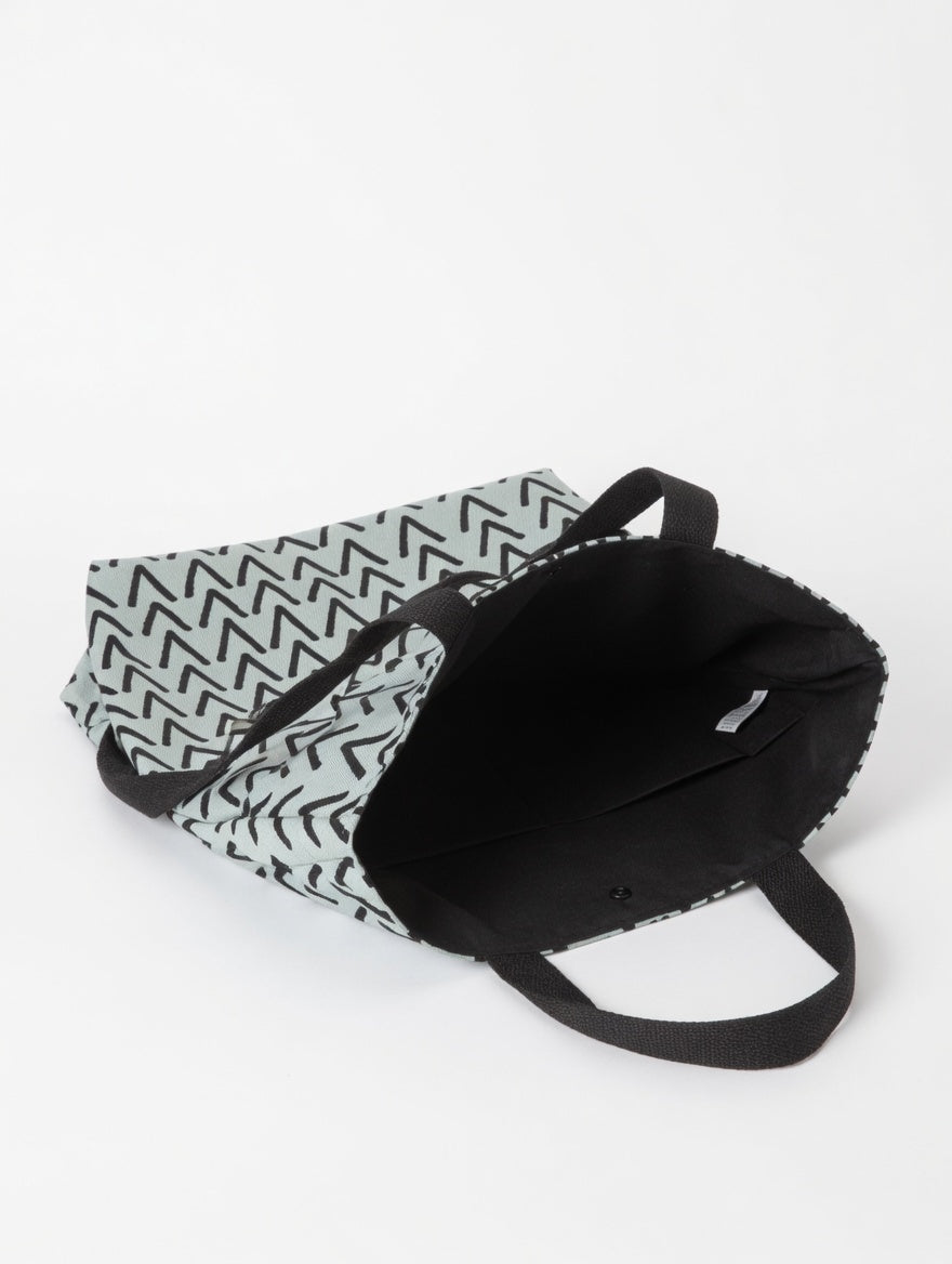 Bolsa Tote Grande VENUS Geométrico V Negro Fondo Verde
