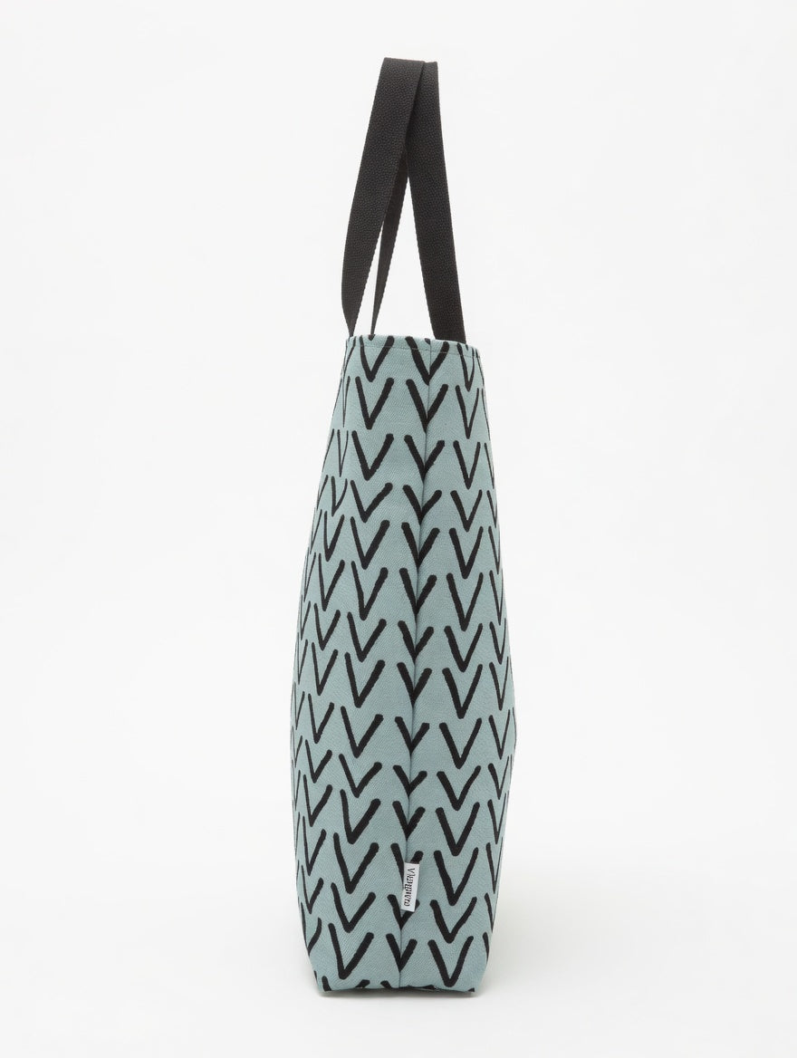 Bolsa Tote Grande VENUS Geométrico V Negro Fondo Verde